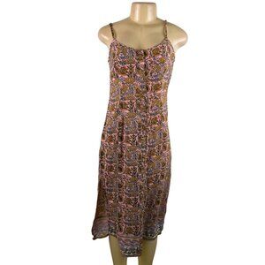 Superdry Womens Pink Viscose French Floral Cami Midi Dress Sz US 6 - New